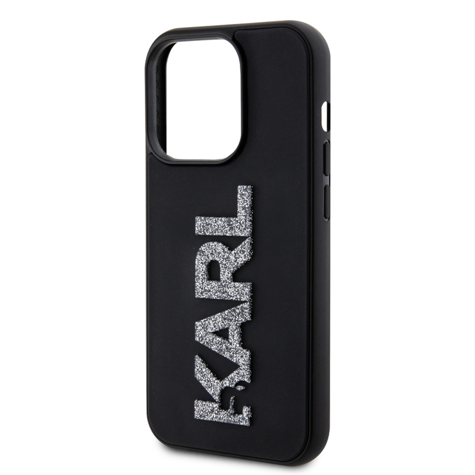 Husa pentru iPhone 15 Pro, 3D Design, Karl Lagerfeld, Negru - 1 | YEO