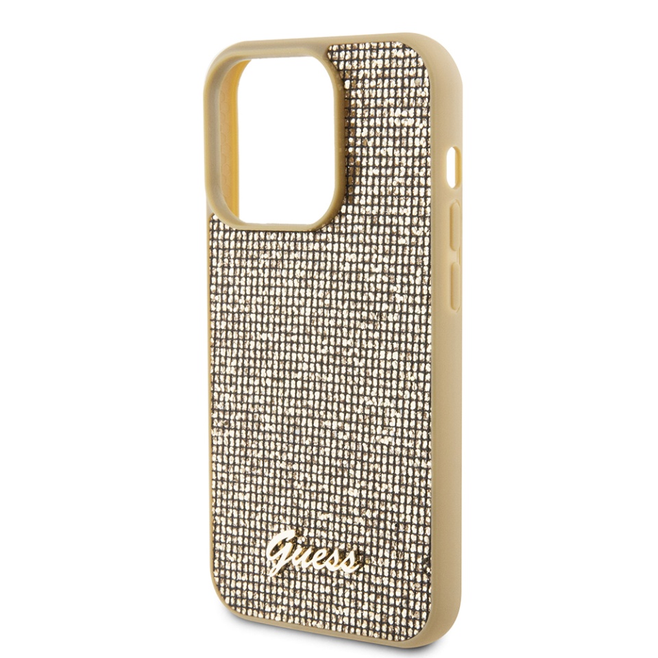 Husa pentru iPhone 15 Pro, Disco Metal Logo, Guess, Auriu - 3 | YEO