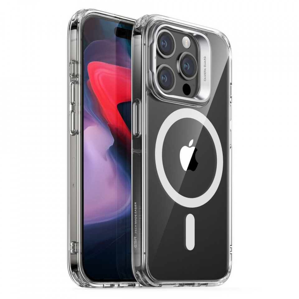 Husa pentru iPhone 15 Pro - ESR Classic Hybrid HaloLock Kickstand - Clear - 1 | YEO
