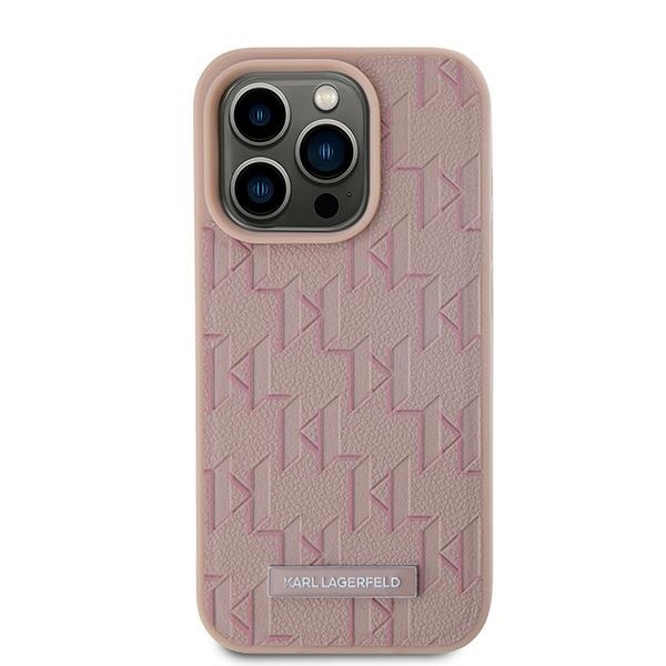 Husa pentru iPhone 15 Pro Leather MagSafe, Karl Lagerfeld - Roz - 2 | YEO