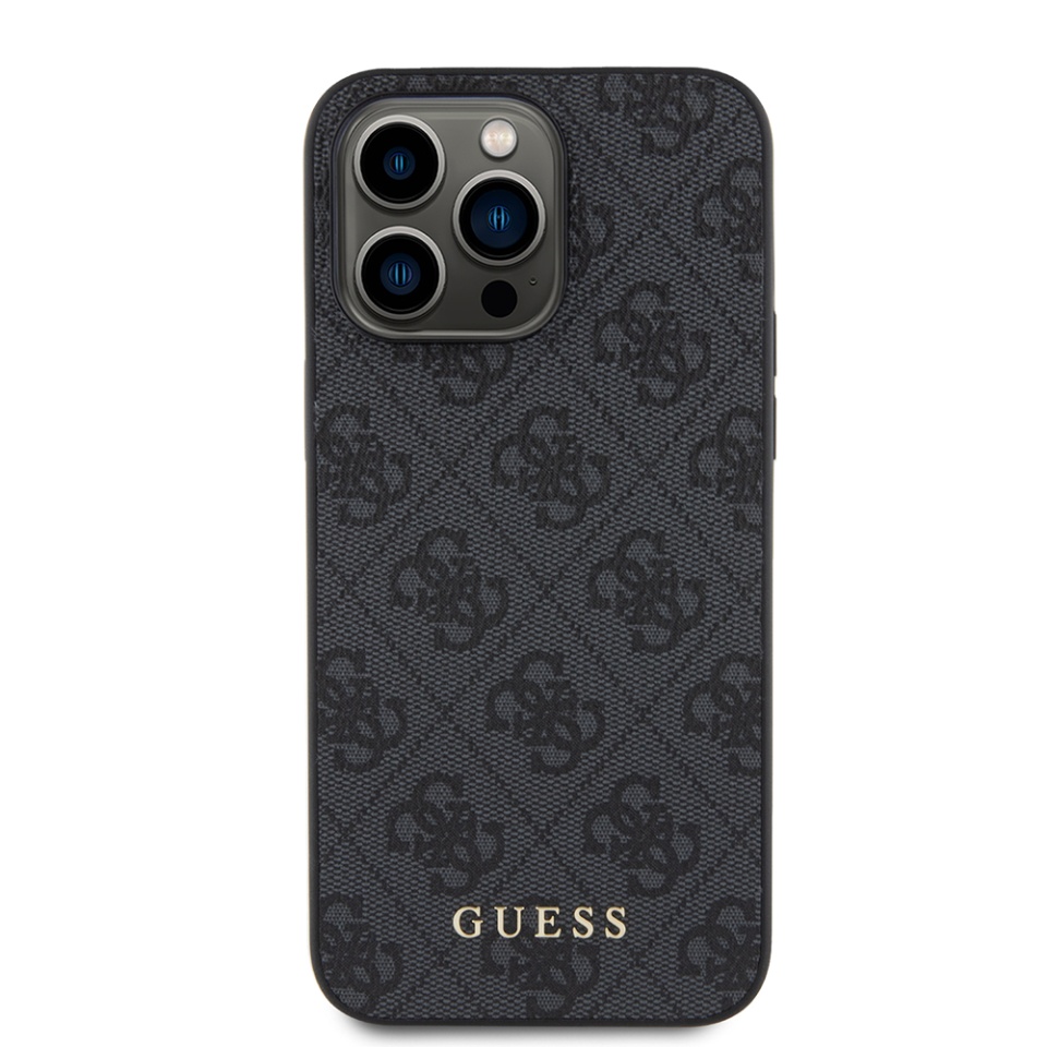 Husa pentru iPhone 15 Pro Max, Guess, Hardcase 4G Metal Gold Logo, Gri - 1 | YEO