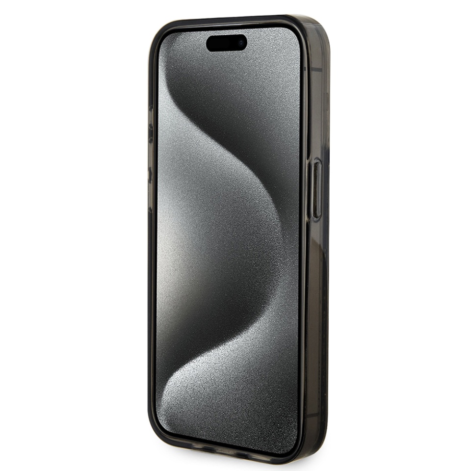 Husa pentru iPhone 15 Pro Max, Liquid Glitter Gold Stripes, Guess - Negru - 2 | YEO