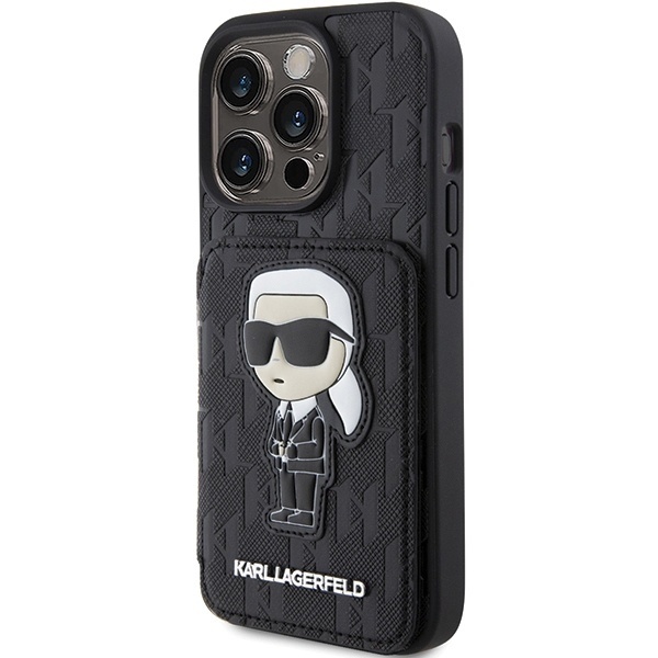 Husa pentru iPhone 15 Pro Max, Saffiano Cardslot, Karl Lagerfeld, Negru - 3 | YEO