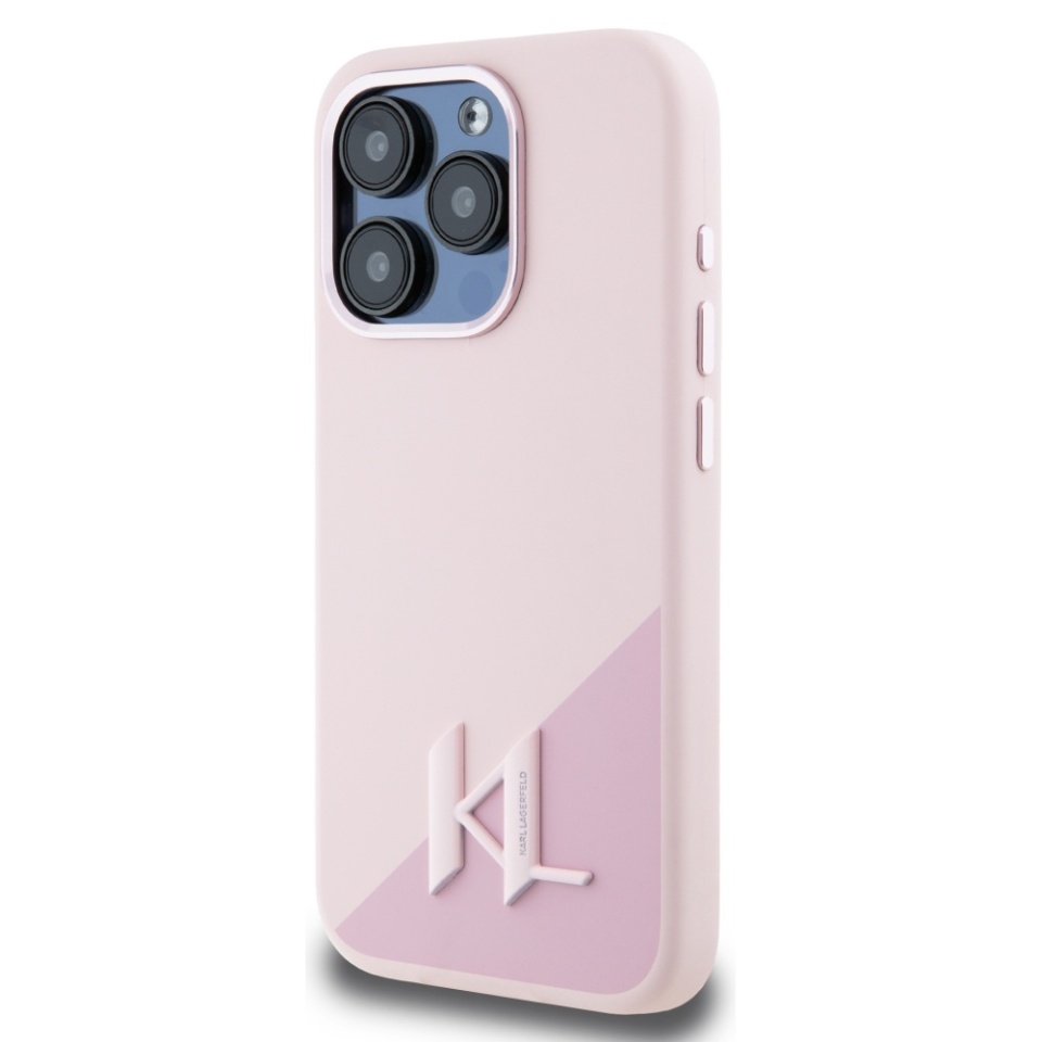 Husa pentru iPhone 15 Pro Max, Silicone, Karl Lagerfeld, Roz - 2 | YEO