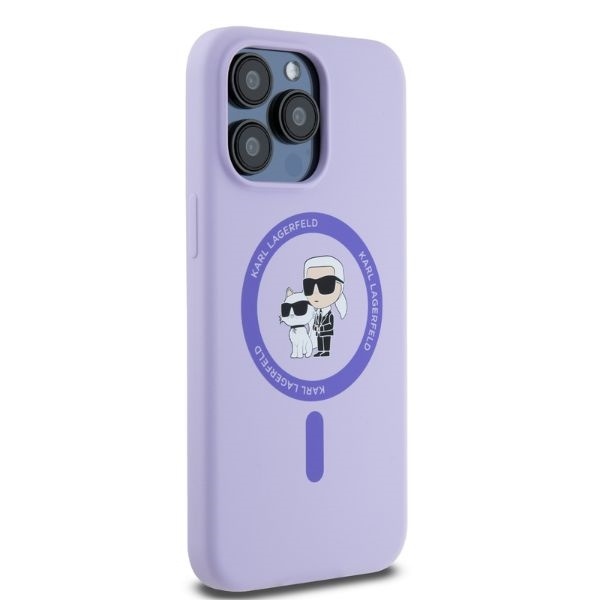 Husa pentru iPhone 15 Pro Max, Silicone MagSafe, Karl Lagerfeld - Mov - 3 | YEO