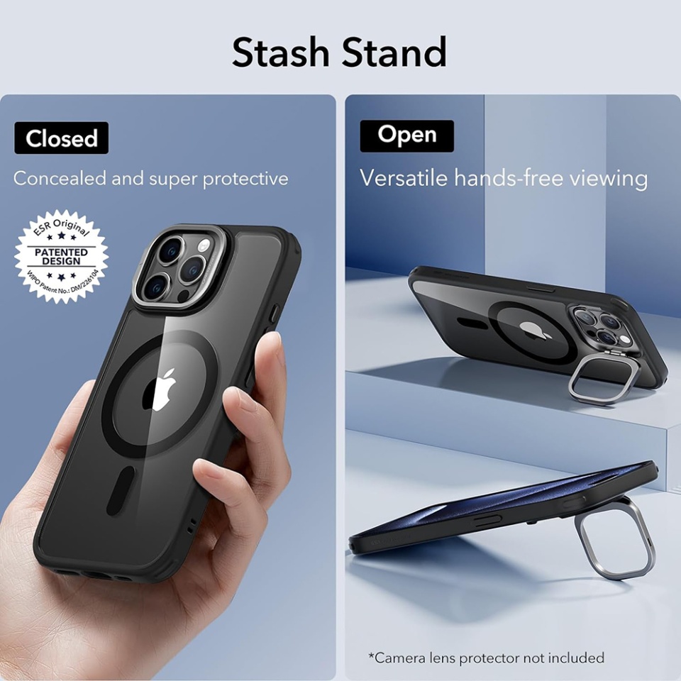 Husa pentru iPhone 15 Pro Max, slim MagSafe, Classic Hybrid HaloLock Kickstand ESR - Negru - 2 | YEO