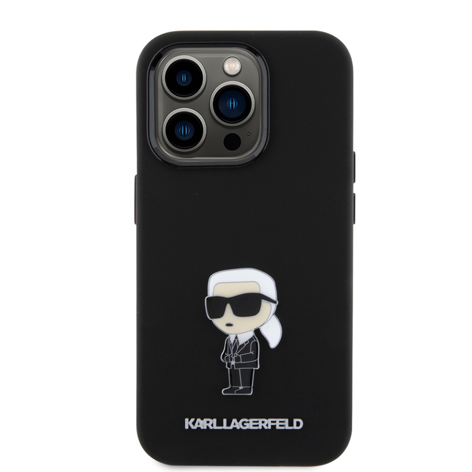 Husa pentru iPhone 15 Pro, Silicone, Karl Lagerfeld, Negru - 1 | YEO