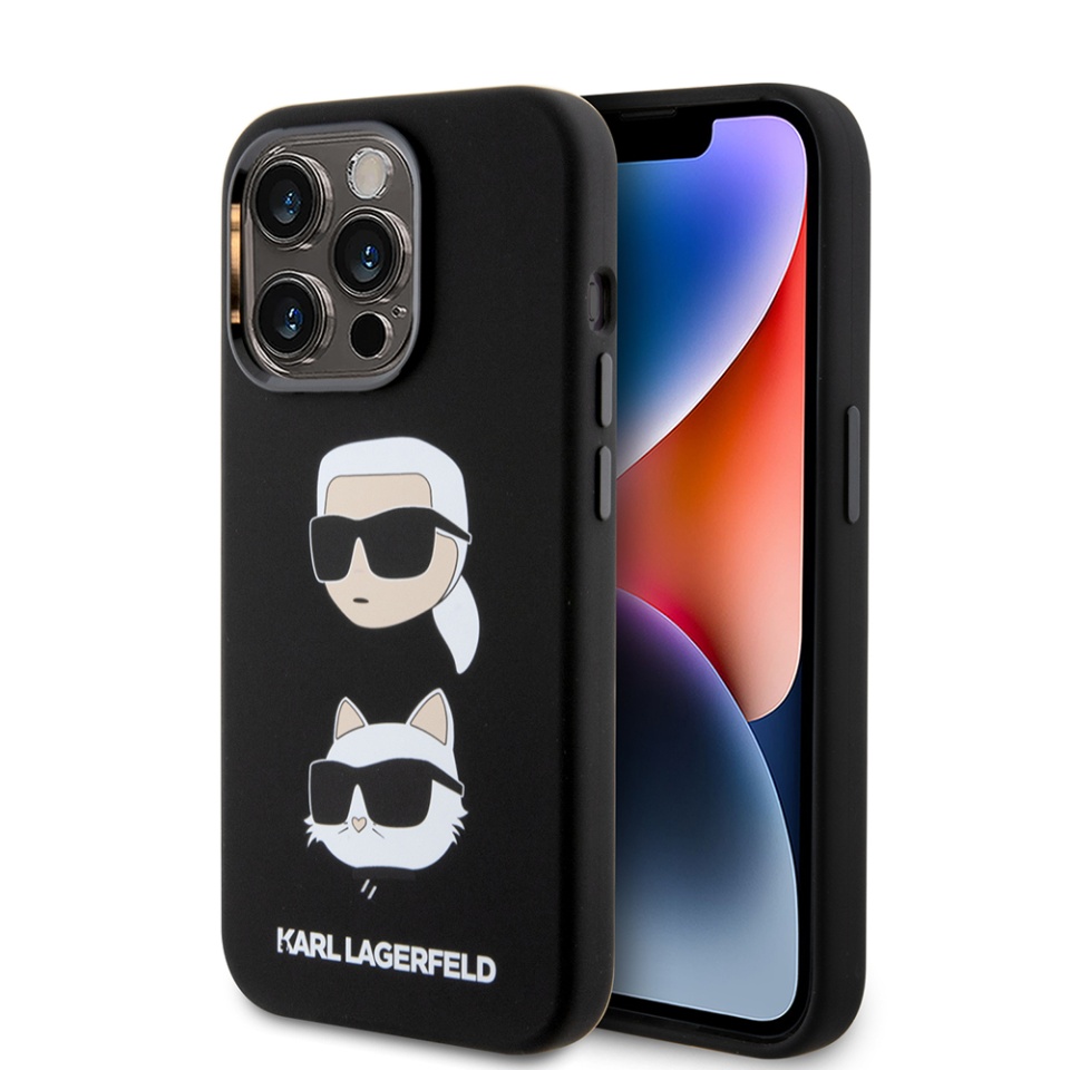 Husa pentru iPhone 15 Pro, Silicone, Karl Lagerfeld, Negru
