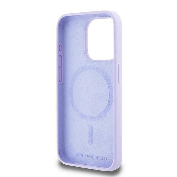 Husa pentru iPhone 15 Pro, Silicone MagSafe, Karl Lagerfeld - Mov - 1 | YEO