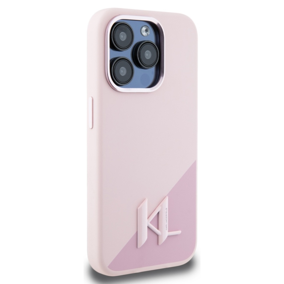 Husa pentru iPhone 15 Pro, Silicone MagSafe, Karl Lagerfeld, Roz - 1 | YEO
