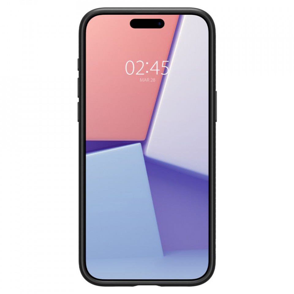 Husa pentru iPhone 15 Pro, Spigen Liquid Air - Matte Black - 2 | YEO