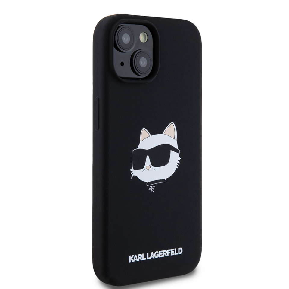 Husa pentru iPhone 15, Silicone MagSafe, Karl Lagerfeld - Negru - 2 | YEO