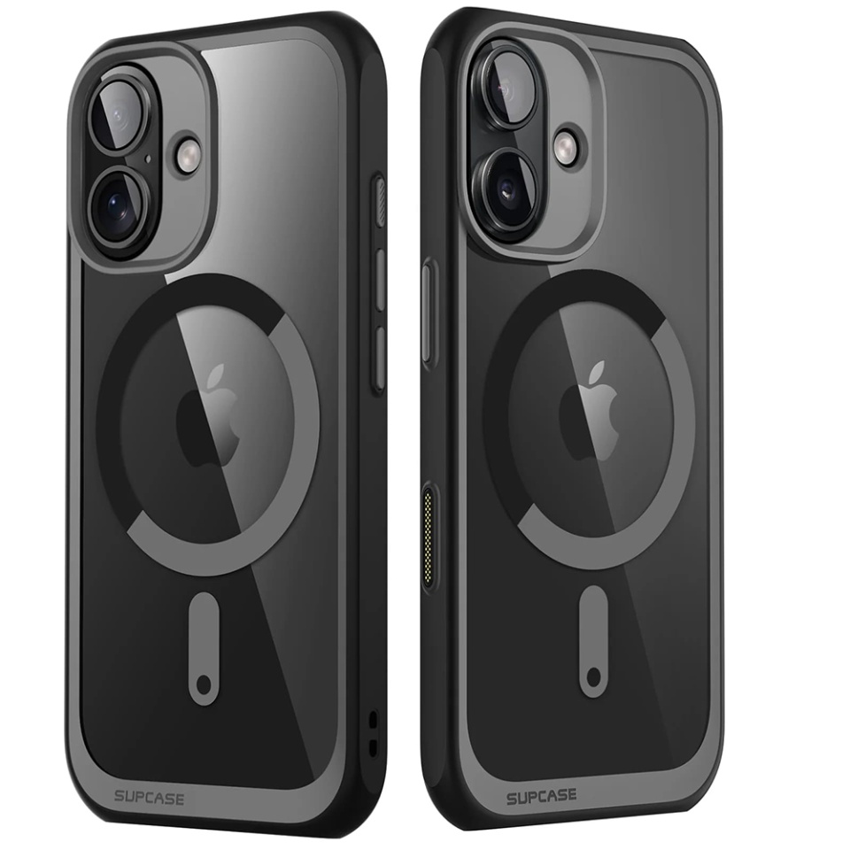 Husa pentru iPhone 16, Anti-Soc, Protectie Completa, Supcase Unicorn Beetle Slim Clear MagSafe - Negru - 1 | YEO