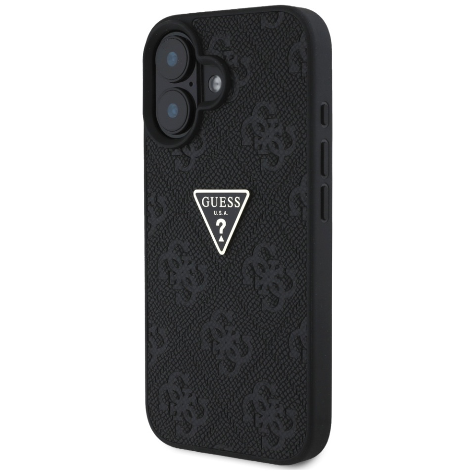 Husa pentru iPhone 16, Guess 4G Metal Logo, Protectie Slim, Compatibila, Negru - 1 | YEO
