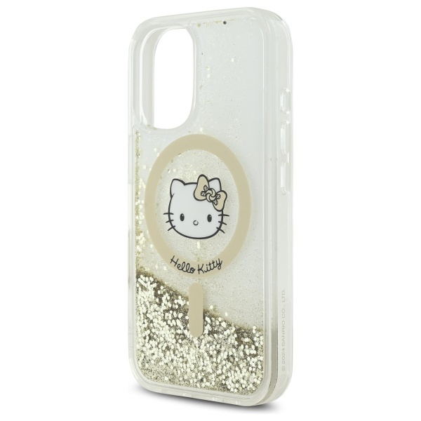 Husa pentru iPhone 16, Hardcase Liquid Glitter, Hello Kitty - Alb - 1 | YEO