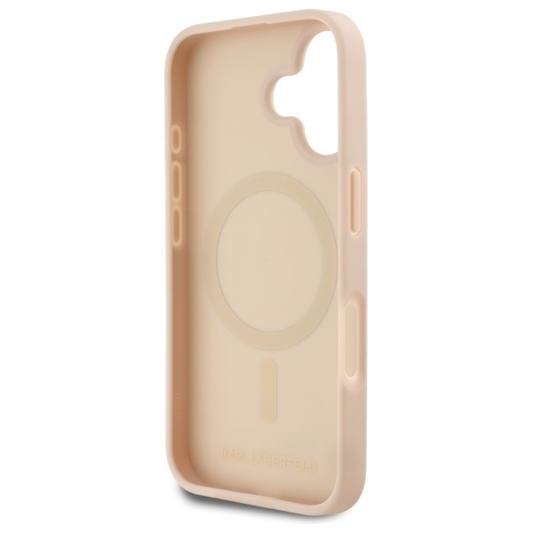 Husa pentru iPhone 16 Leather MagSafe, Karl Lagerfeld - Roz - 1 | YEO