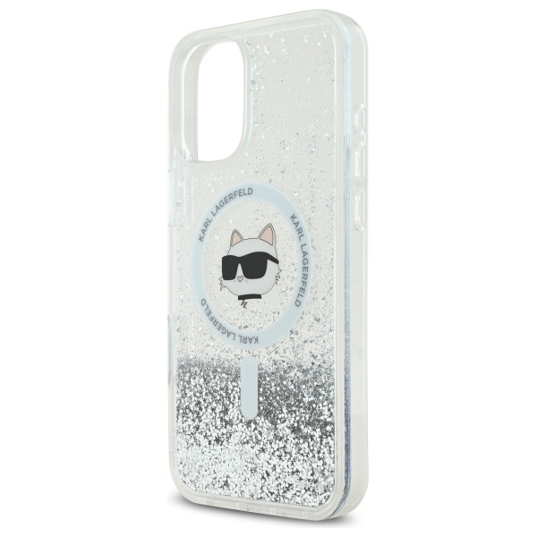Husa pentru iPhone 16, Liquid Glitter MagSafe, Karl Lagerfeld - Transparenta - 2 | YEO