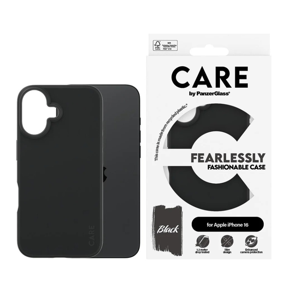Husa pentru iPhone 16, PanzerGlass, CARE Fashionable Case, Silicon Soft Touch Slim Eco-Friendly cu Protectie Avansata si Compatibilitate Wireless, Antialunecare, Antiamprenta, Maro - 2 | YEO
