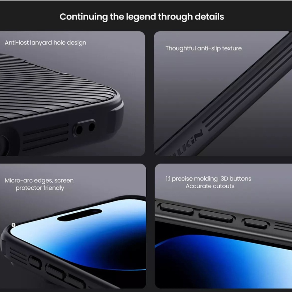 Husa pentru iPhone 16 Plus cu inel magnetic si protectie camera Nillkin CamShield - Negru - 2 | YEO