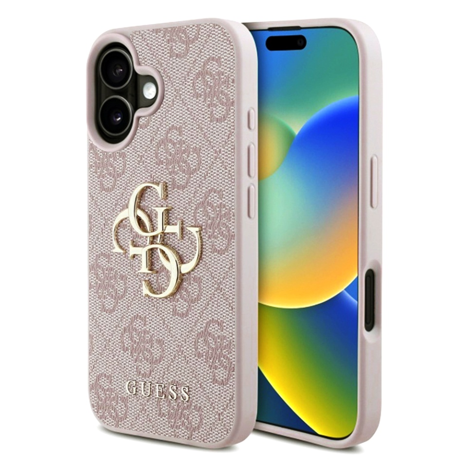 Husa pentru iPhone 16 Plus, Guess Hardcase 4G Big Logo, Protectie Slim, Compatibila, Roz
