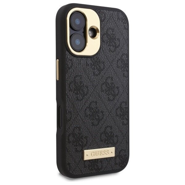 Husa pentru iPhone 16 Plus, Guess, Hardcase 4G Logo Plate MagSafe, Negru - 2 | YEO