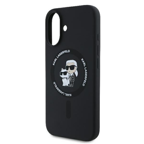 Husa pentru iPhone 16 Plus, Silicone MagSafe, Karl Lagerfeld - Negru - 3 | YEO