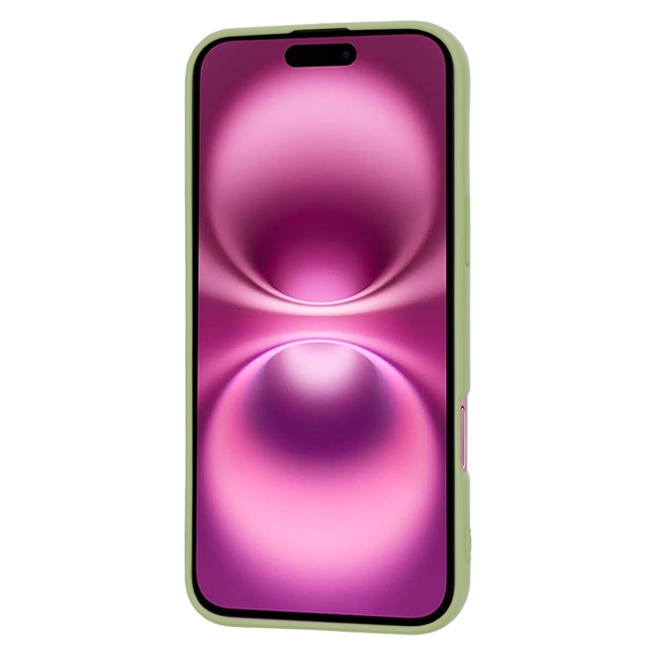 Husa pentru iPhone 16 Plus, SKYDDAR INNOVATION, din Silicon Catifelat, SoftElegance , Verde, set cu sticker - 1 | YEO