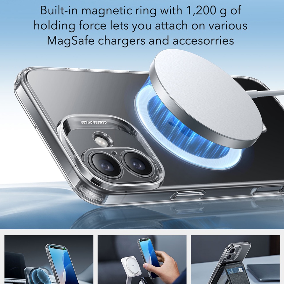 Husa pentru iPhone 16 Plus, slim MagSafe, ESR Zero HaloLock - Transparenta - 2 | YEO