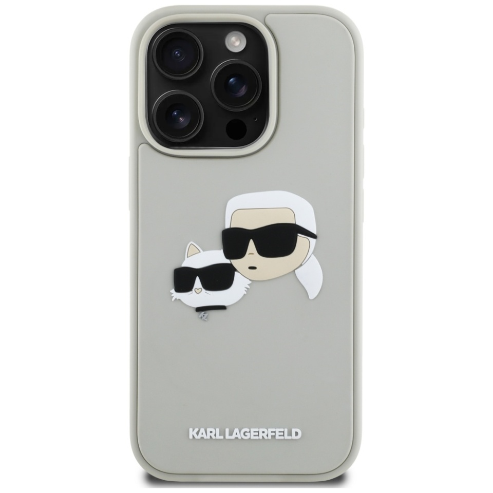 Husa pentru iPhone 16 Pro, 3D Design, Karl Lagerfeld, Bej - 3 | YEO