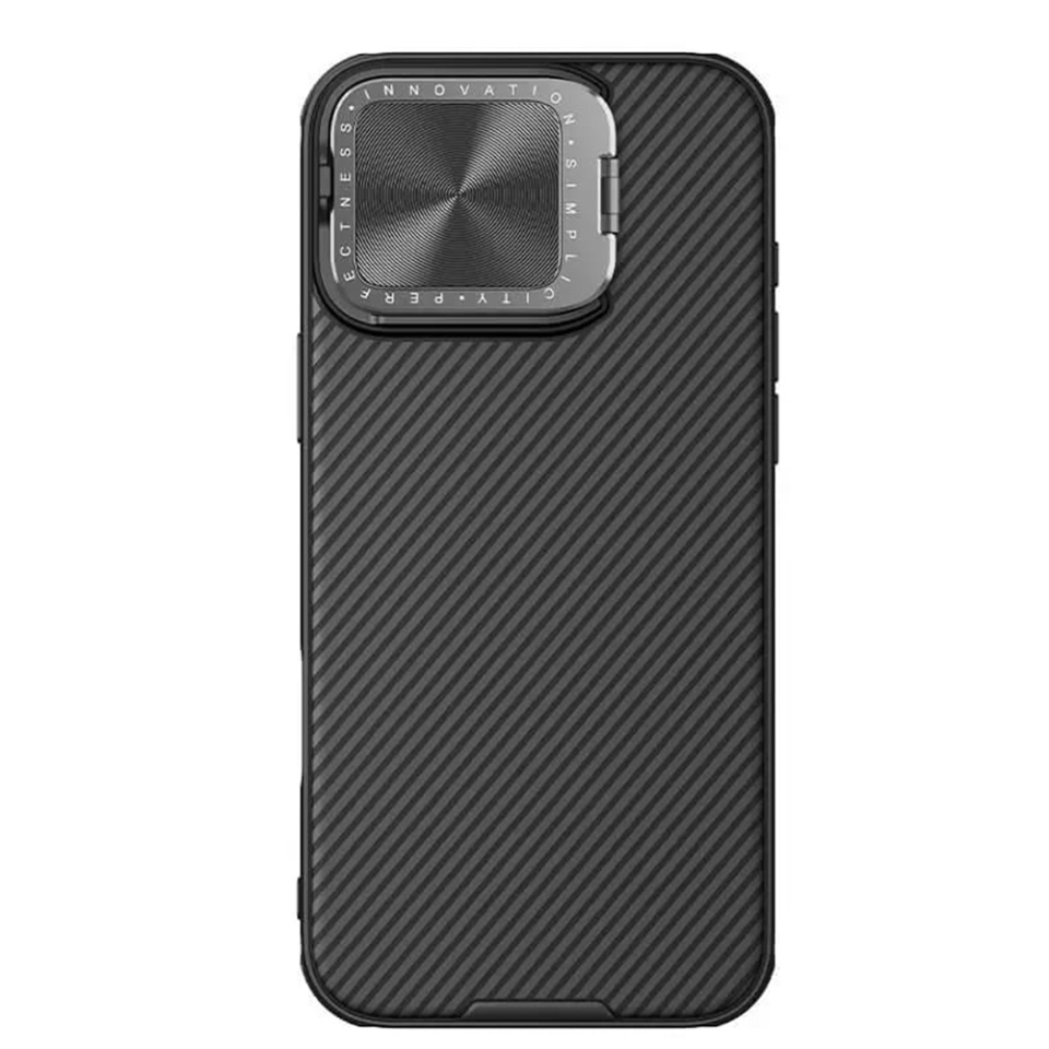 Husa pentru iPhone 16 Pro cu inel magnetic si protectie camera Nillkin CamShield - Negru