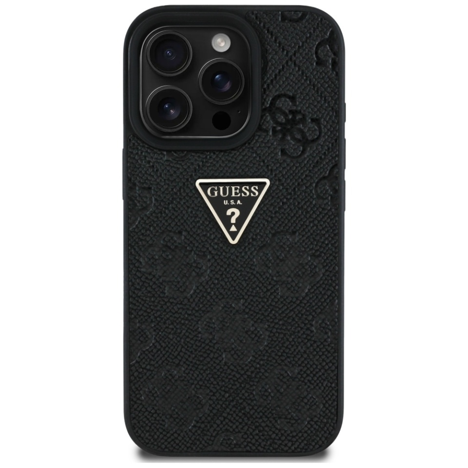 Husa pentru iPhone 16 Pro, Guess 4G Metal Logo, Protectie Slim, Compatibila, Negru - 2 | YEO