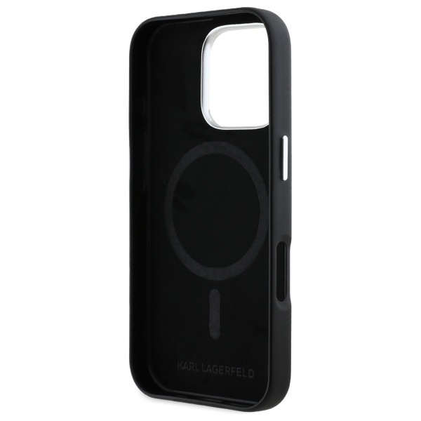 Husa pentru iPhone 16 Pro Leather MagSafe, Karl Lagerfeld - Negru - 2 | YEO