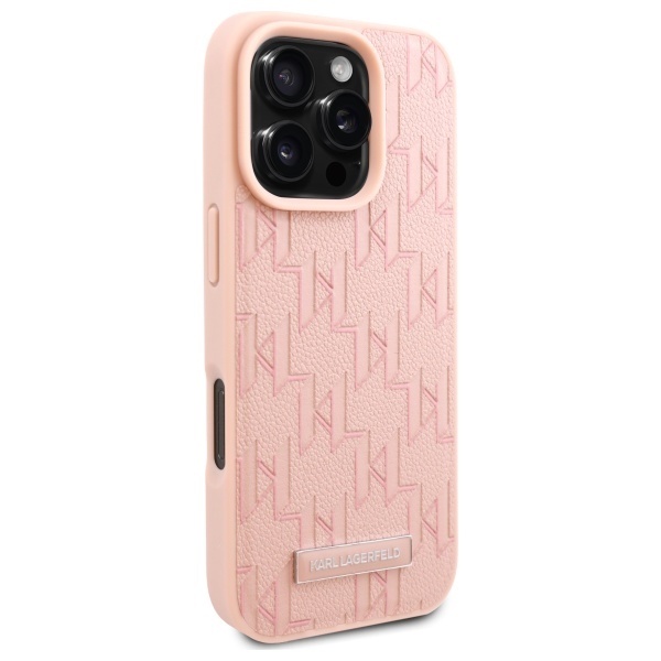 Husa pentru iPhone 16 Pro Leather MagSafe, Karl Lagerfeld - Roz - 3 | YEO