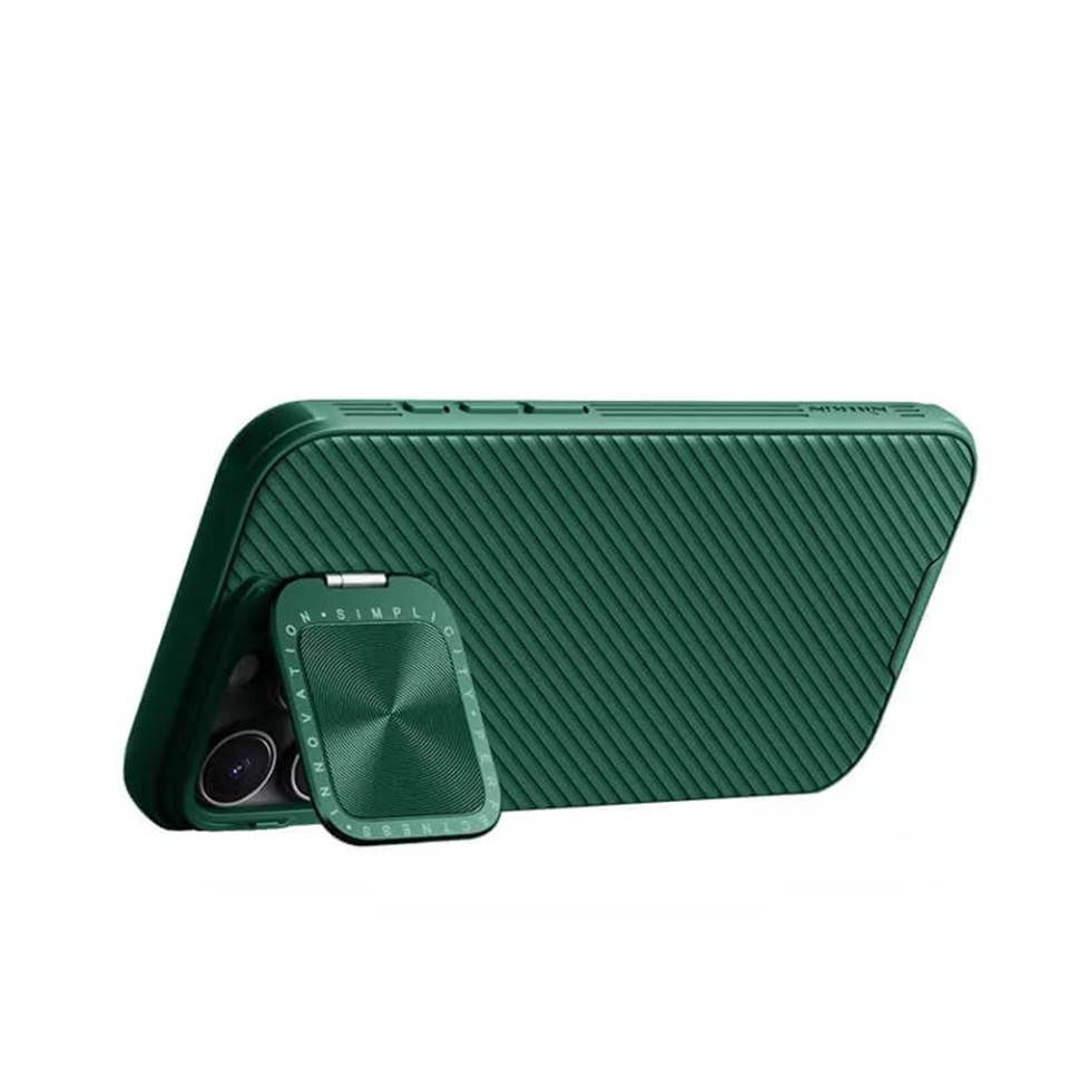 Husa pentru iPhone 16 Pro Max cu inel magnetic si protectie camera Nillkin CamShield - Verde - 2 | YEO