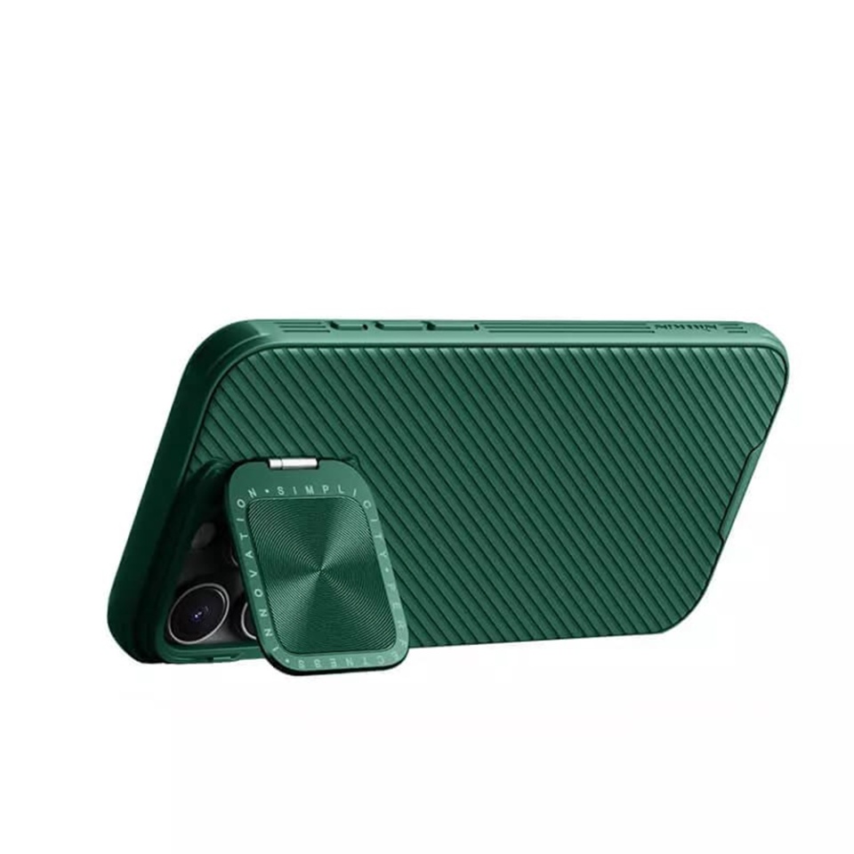 Husa pentru iPhone 16 Pro Max cu inel magnetic si protectie camera Nillkin CamShield - Verde - 2 | YEO