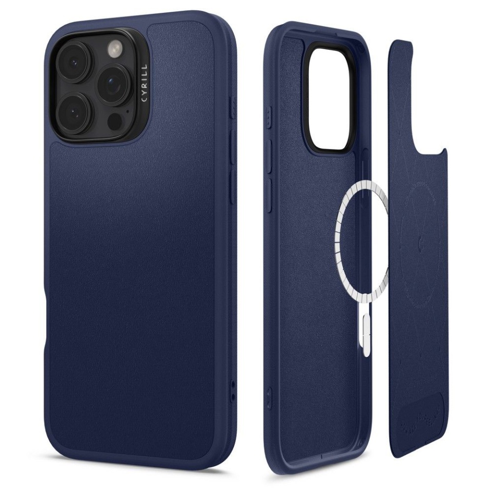 Husa pentru iPhone 16 Pro Max, Cyrill Kajuk MagSafe, Spigen - Bleumarin