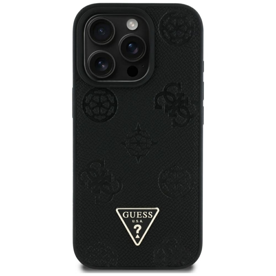 Husa pentru iPhone 16 Pro Max, Grained Triangle, Guess, Negru - 2 | YEO