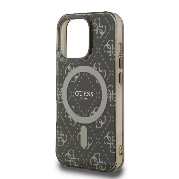 Husa pentru iPhone 16 Pro Max, IML 4G Background MagSafe, Guess, Maro - 5