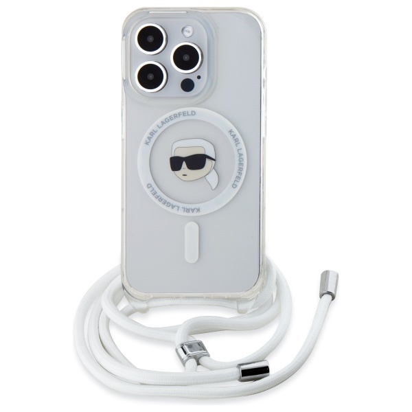 Husa pentru iPhone 16 Pro Max, Karl Lagerfeld, IML Crossbody MagSafe, Transparent Karl Head - 2 | YEO