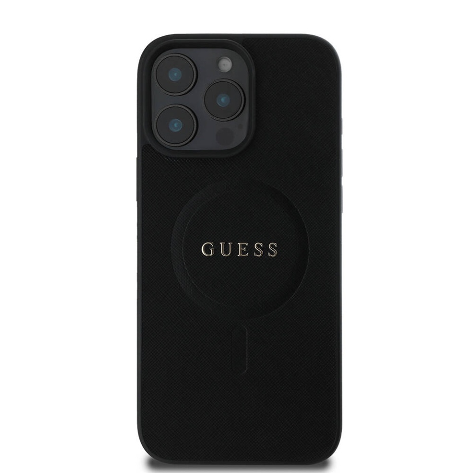 Husa pentru iPhone 16 Pro Max Saffiano MagSafe, Guess - Negru - 2 | YEO