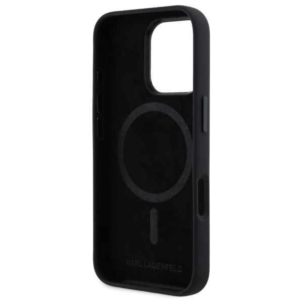 Husa pentru iPhone 16 Pro Max, Silicone MagSafe, Karl Lagerfeld - Negru - 3 | YEO