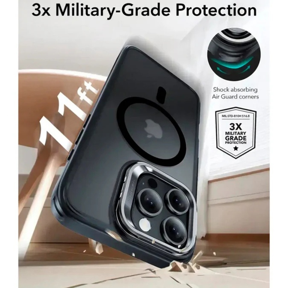 Husa pentru iPhone 16 Pro Max, slim, ESR Classic Hybrid HaloLock, Negru frost - 3 | YEO