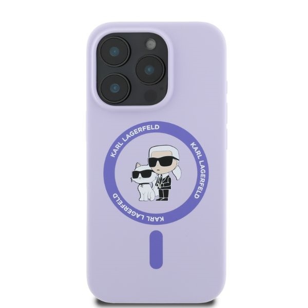 Husa pentru iPhone 16 Pro, Silicone MagSafe, Karl Lagerfeld - Mov - 1 | YEO