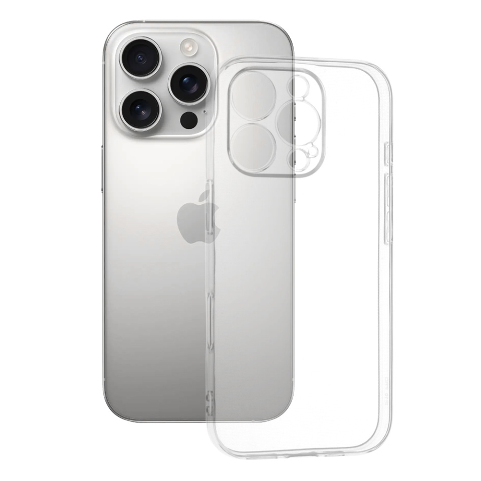 Husa pentru iPhone 16 Pro, SKYDDAR INNOVATION, ClearGuard, din silicon transparent, Transparenta, set cu sticker