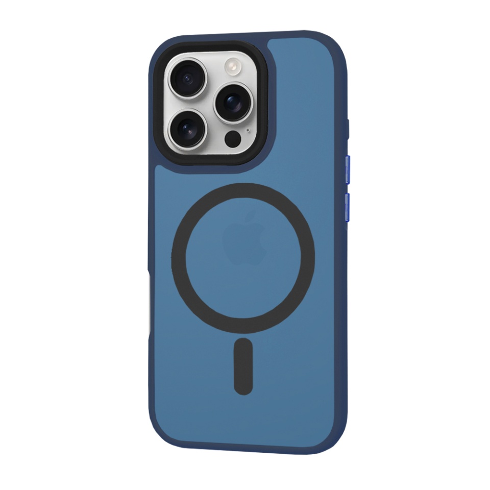 Husa pentru iPhone 16 Pro, SKYDDAR INNOVATION, HaloFrost MagSafe, Antisoc, set cu sticker, Bleumarin - 2 | YEO