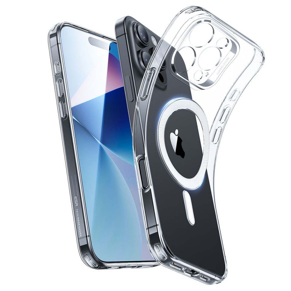 Husa pentru iPhone 16 Pro, slim MagSafe, ESR Zero HaloLock - Transparenta