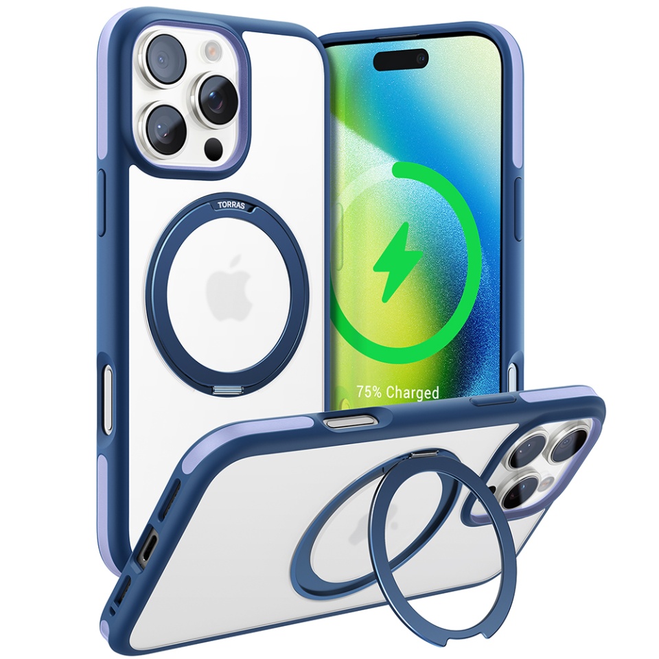 Husa pentru iPhone 16 Pro, Torras Ostand R Fusion MagSafe, Albastru