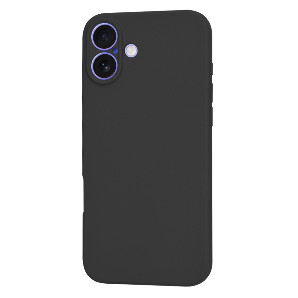Husa pentru iPhone 16, SKYDDAR INNOVATION, din Silicon Catifelat, SoftElegance , Negru, set cu sticker - 2 | YEO