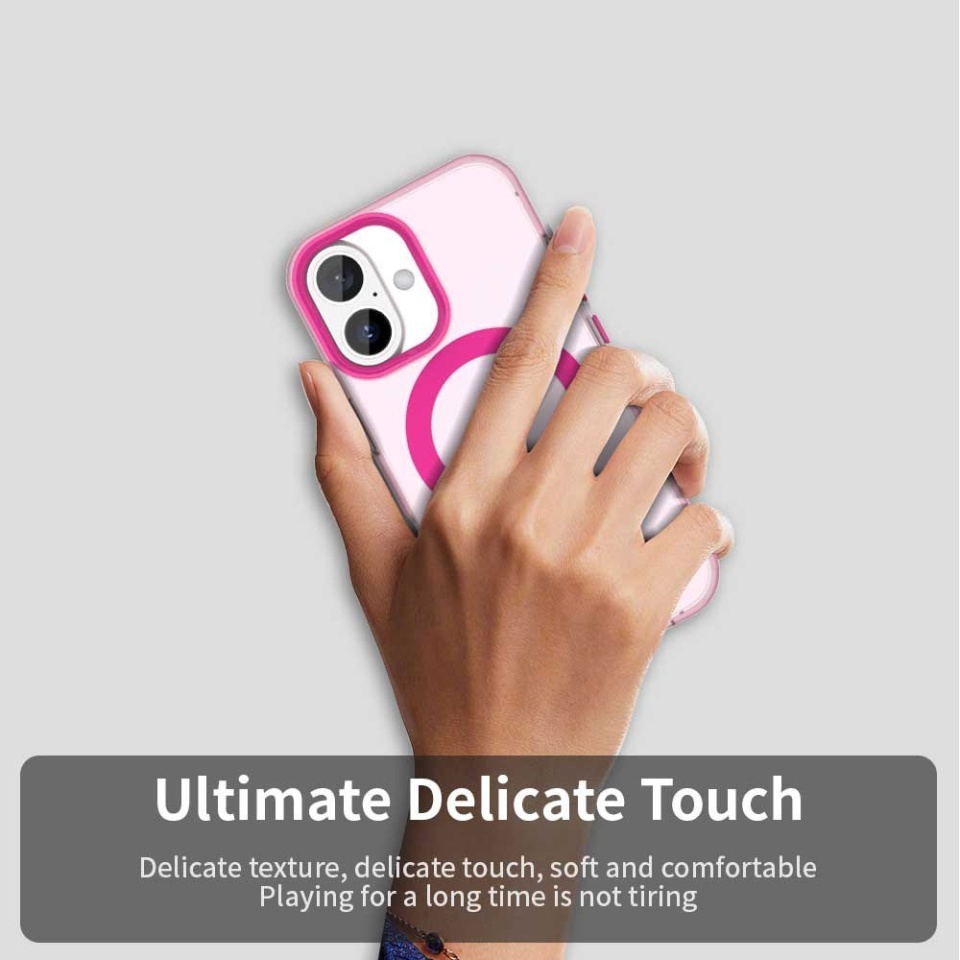 Husa pentru iPhone 16, SKYDDAR INOVATION, CandyCase, Magsafe, set cu sticker, Roz - 2 | YEO