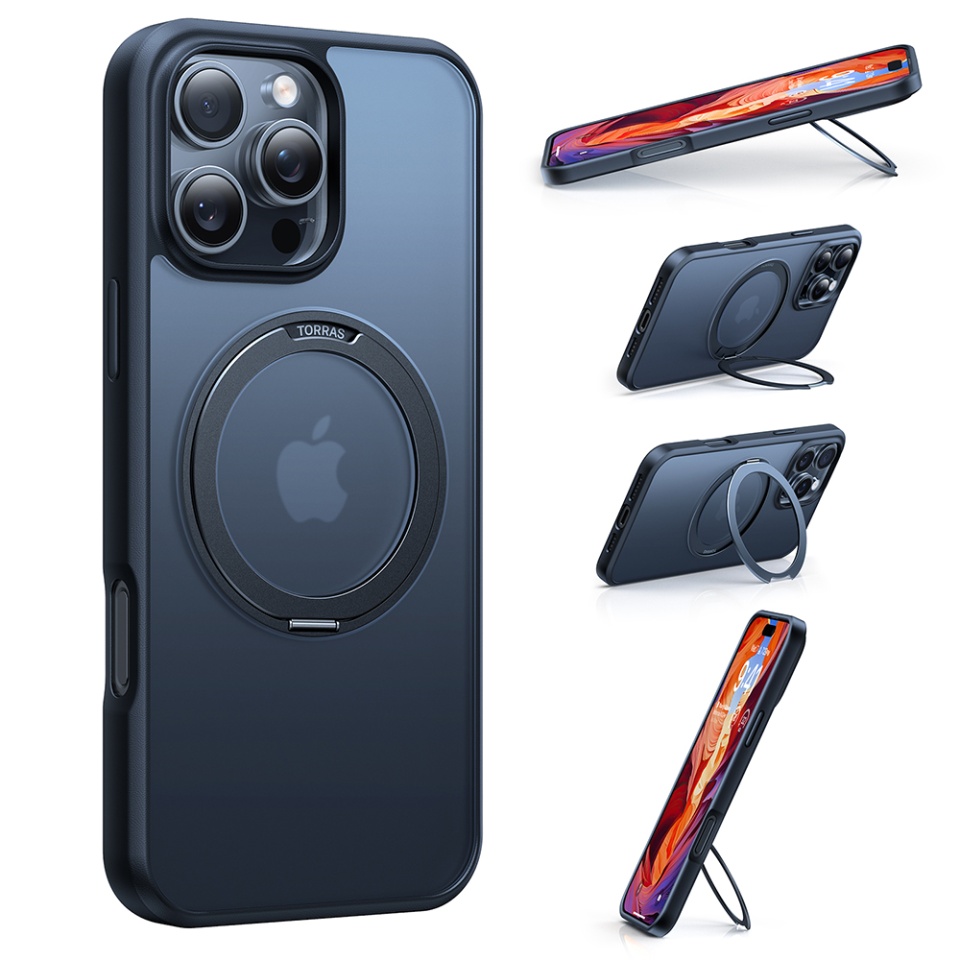 Husa pentru iPhone 16, Torras Ostand Pro MagSafe, Negru - 2 | YEO
